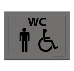 Plaque gravée WC Homme + Personne handicapée