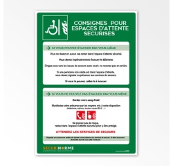 Poster Consignes pour Espace d'Attente Sécurisé A3