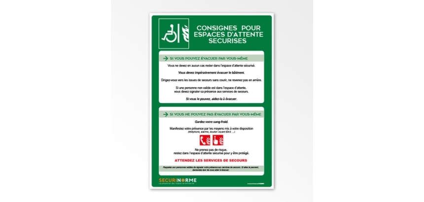 Poster Consignes pour Espace d'Attente Sécurisé A3