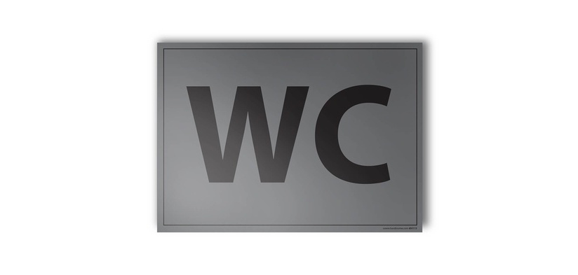 Plaque gravée - Pictogramme WC mixte - 10 x 14 cm - Gravoply Inox