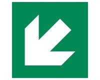 Panneau sginalétique évacuation - Flèche diagonale 125 x 125 mm PVC 2 mm