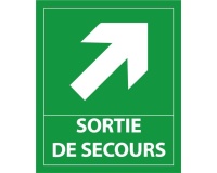 Panneau évacuation - Sortie de secours - 300x250 mm PVC 2 mm Flèche droite