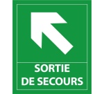 Panneau sortie - flèche haut gauche ou droite- 300 x 250 mm