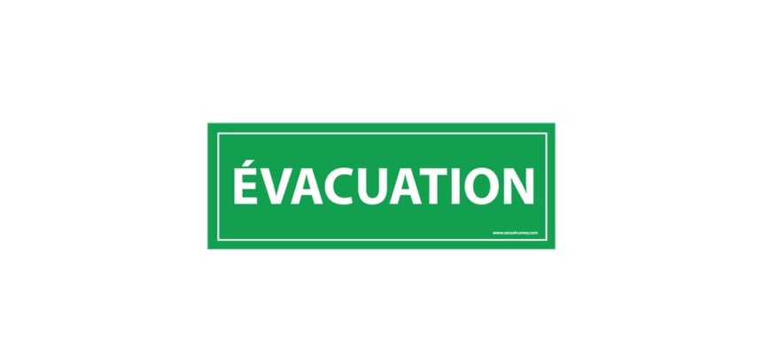 Panneau d'évacuation - Signalétique de sécurité incendie 210 x 75 mm Vinyle Souple Autocollant
