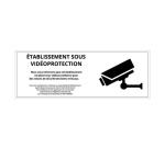 Panneau « Etablissement sous vidéo-protection» ISO 7010 210 x 75 mm Blanc Vinyle