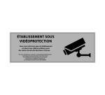 Panneau « Etablissement sous vidéo-protection» ISO 7010 210 x 75 mm Blanc Vinyle