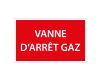 Panneau de signalétique - Vanne d'arrêt gaz - ISO 3864-1 210 x 75 mm PVC 2 mm