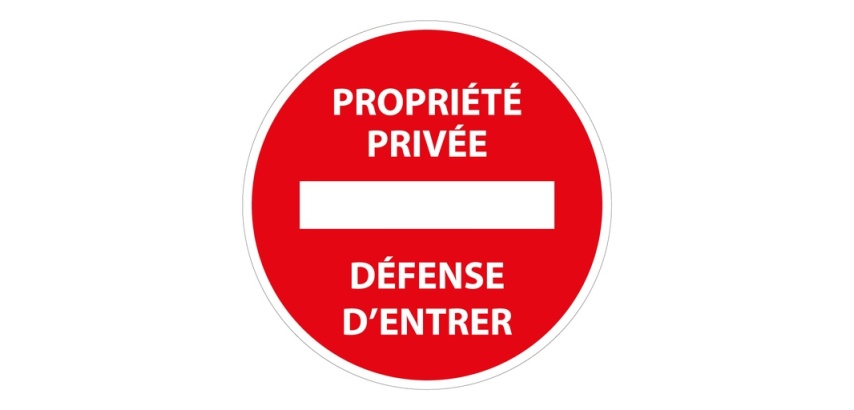 Panneau Rond - Propriété privée interdiction d'entrer Ø 100 mm Vinyle Souple Autocollant