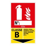Panneau signalétique Extincteur pour feux de Classe B 200 x 330 mm PVC 2 mm