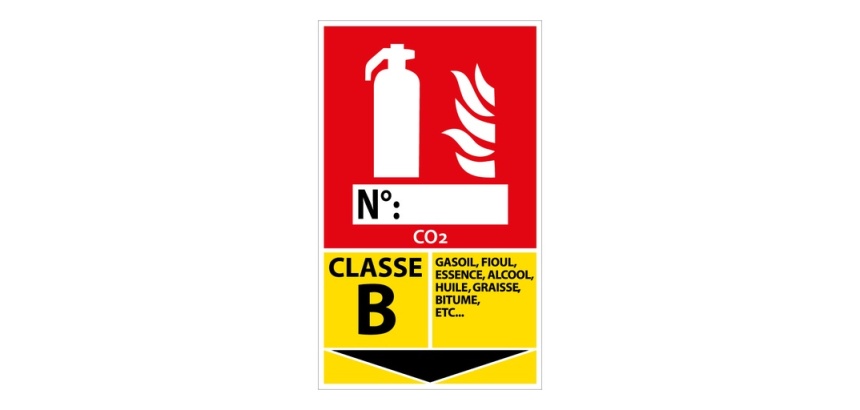 Panneau signalétique Extincteur pour feux de Classe B