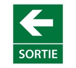Panneau directionnel - Sortie flèche gauche 250 x 300 mm Vinyle Souple Autocollant