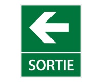 Panneau directionnel - Sortie flèche gauche 250 x 300 mm Vinyle Souple Autocollant
