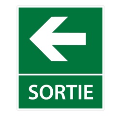 Panneau directionnel - Sortie flèche gauche 250 x 300 mm Vinyle Souple Autocollant