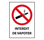 Panneau d'interdiction - Interdit de vapoter - ISO 7010 Vinyle Souple Autocollant A5