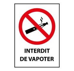 Panneau d'interdiction - Interdit de vapoter - ISO 7010 Vinyle Souple Autocollant A5