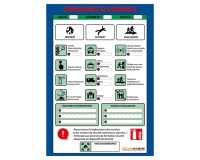 Poster - Consignes d'urgence - NF EN ISO 7010 - A3 - Plastifié