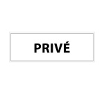 Signalétique d'information - PRIVE - 210 x 75 mm Vinyle Souple Autocollant Blanc