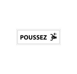 Signalétique d'information Entreprise - Poussez - 210 x 75 mm Vinyle Souple Autocollant Blanc
