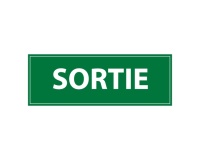 Panneau d'évacuation - Pictogramme Sortie - Signalétique de secours 210 x 75 mm Vinyle Souple Autocollant