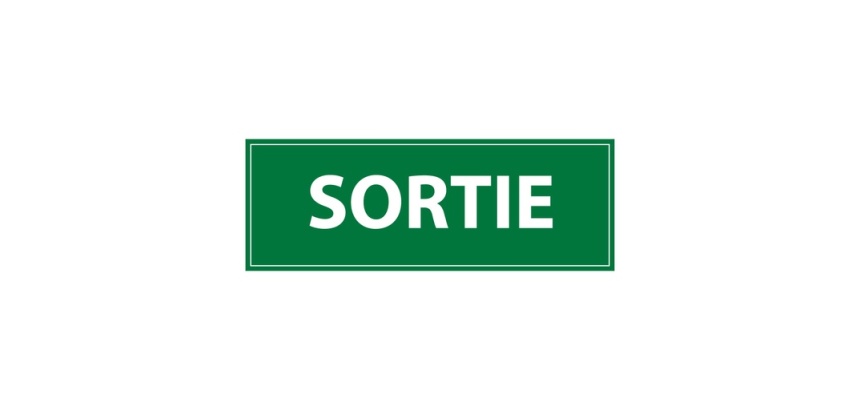 Panneau Sortie - fond vert