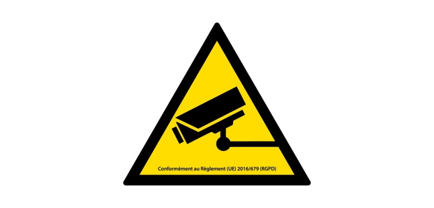 Panneau Information vidéosurveillance – Signalétique triangle jaune