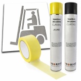 Kit marquage sol chariot élévateur pochoir + aérosols