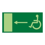 Panneau - Sortie secours PMR gauche - Photoluminescent 400 x 200 mm PVC 2 mm
