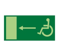 Panneau - Sortie secours PMR gauche - Photoluminescent
