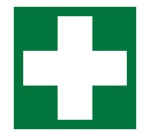 Panneau signalétique Photoluminescent - Premier secours - ISO 7010 250 x 250 mm Vinyle Souple Autocollant