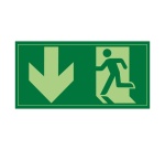 Panneau évacuation - Sortie de secours - Photo-luminescent 300 x 150 mm PVC 2 mm