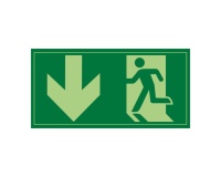 Panneau évacuation - Sortie de secours - Photo-luminescent 400 x 200 mm PVC 2 mm