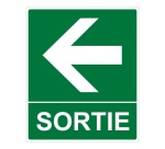 Panneau Sortie Flèche gauche -300 x 250 mm- Photoluminescent