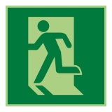 Panneau évacuation - Sortie de Secours gauche - E001 - ISO 7010 250 x 250 mm PVC 2 mm
