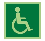 Panneau - Symbole Handicapé 150x150 mm - Photoluminescent