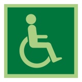 Panneau - Symbole Handicapé 150x150 mm - Photoluminescent