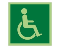 Panneau - Symbole Handicapé 150x150 mm - Photoluminescent