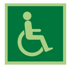 Panneau - Symbole Handicapé 150x150 mm - Photoluminescent