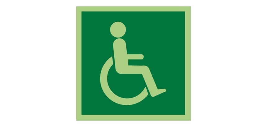 Panneau - Symbole Handicapé 150x150 mm - Photoluminescent