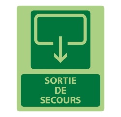 Panneau sécurité - Sortie de Secours 300x250mm - Photoluminescent
