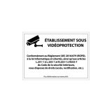 Panneau d'information - Etablissement sous Vidéoprotection 300 x 420 mm PVC 2 mm Blanc