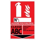 Panneau Extincteur Poudre ABC A5 Plastifié