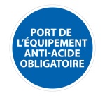Panneau EPI Anti-acide obligatoire ISO 7010 sécurité Vinyle Souple Autocollant 100 mm