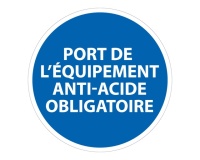 Panneau EPI Anti-acide obligatoire ISO 7010 sécurité PVC 2 mm 400 mm