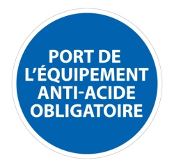 Panneau EPI Anti-acide obligatoire ISO 7010 sécurité