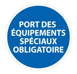 Panneau EPI Equipements spéciaux obligatoires ISO 7010 Vinyle Souple Autocollant 100 mm