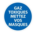 Panneau gaz toxiques port du masque obligatoire ISO 7010 PVC 2 mm 200 mm