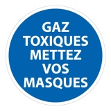 Panneau gaz toxiques port du masque obligatoire ISO 7010 PVC 2 mm 400 mm