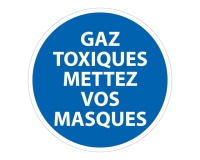 Panneau gaz toxiques port du masque obligatoire ISO 7010