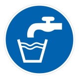 Panneau de signalisation ERP - Source d'eau potable - Forme ronde PVC 2 mm Diamètre (en mm): 200