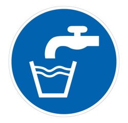 Panneau de signalisation ERP - Source d'eau potable - Forme ronde Vinyle Souple Autocollant Diamètre (en mm): 100